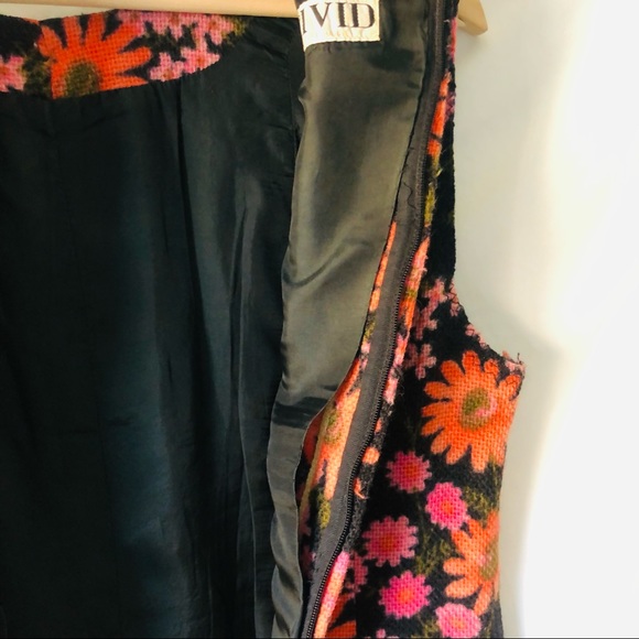 VINTAGE 1960s Vivid Hanae Mori Designer Mod A-Line GoGo Shift Dress XS S - Picture 7 of 13